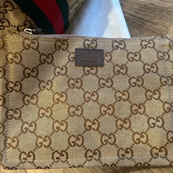 NWOT Look a like Gucci Brown Shoulder Bag with Green and Red Stripes - Picture 3 of 14